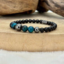 Charger l&#39;image dans la galerie, Bracelet force tigre bleu et hematite