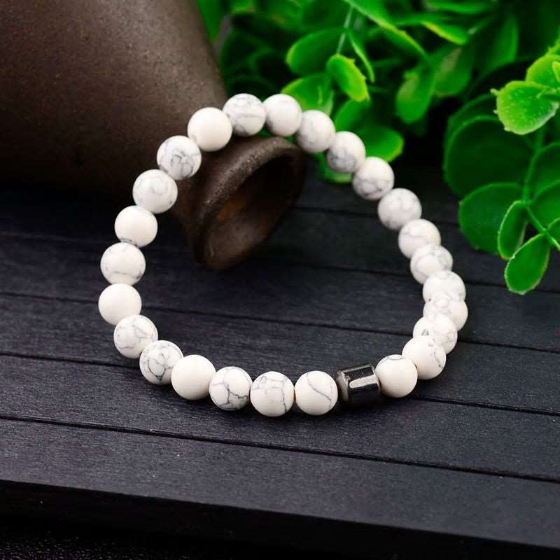 Bracelet d'équilibre en howlite - Les énergies positives 