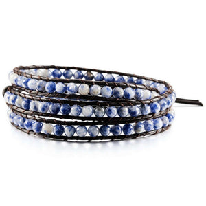 Bracelet wrap sagesse en sodalite - Les énergies positives 