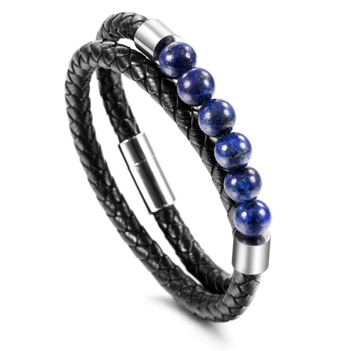 Bracelet double rangs en lapiz lazuli - Les énergies positives 