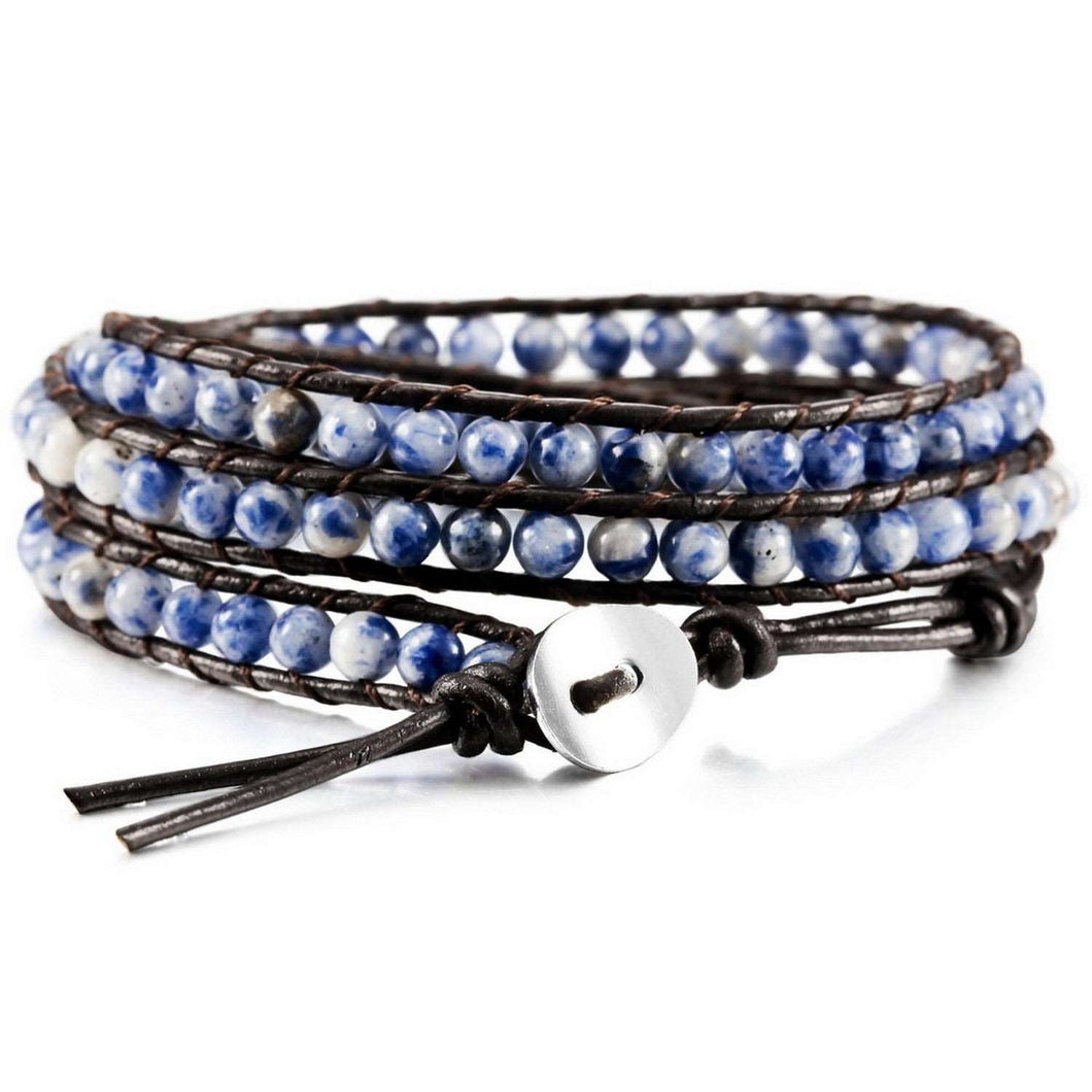 Bracelet wrap sagesse en sodalite - Les énergies positives 