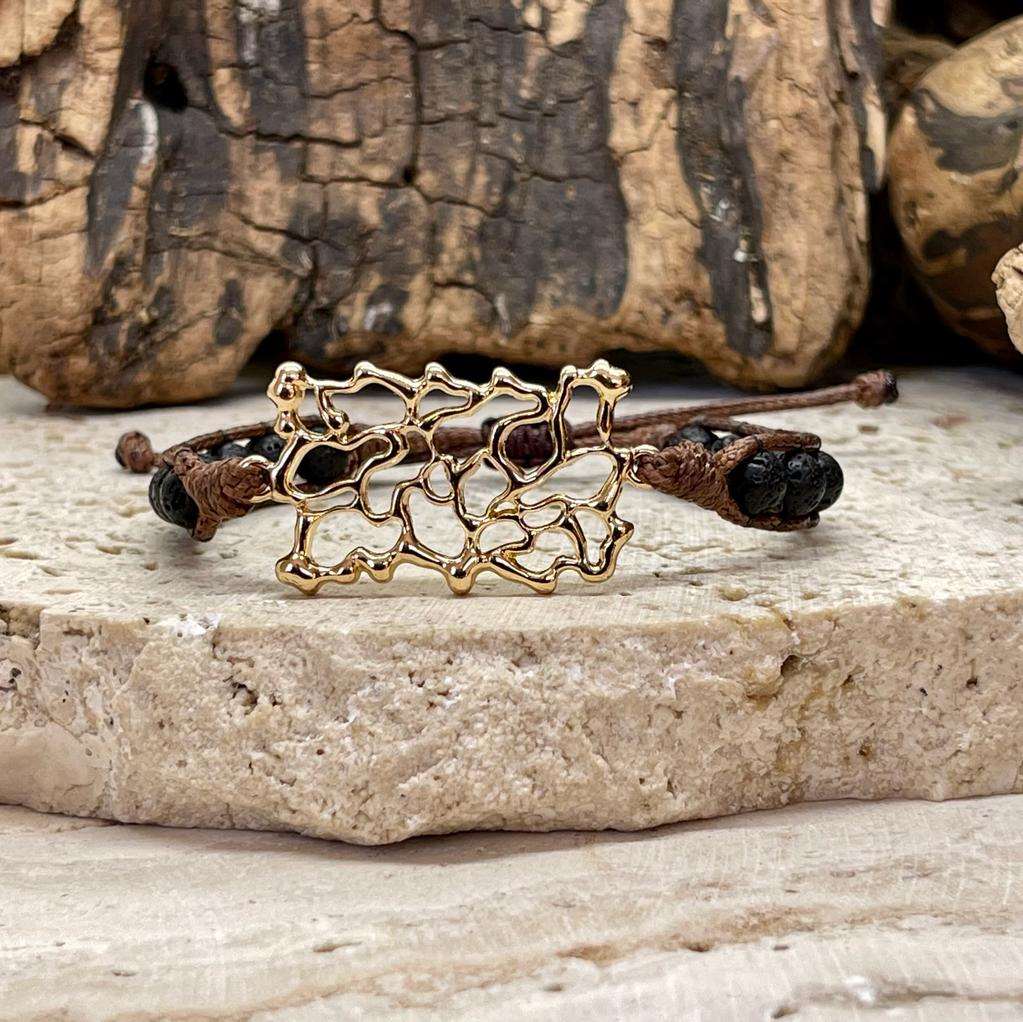 Bracelet équilibre en pierre de lave