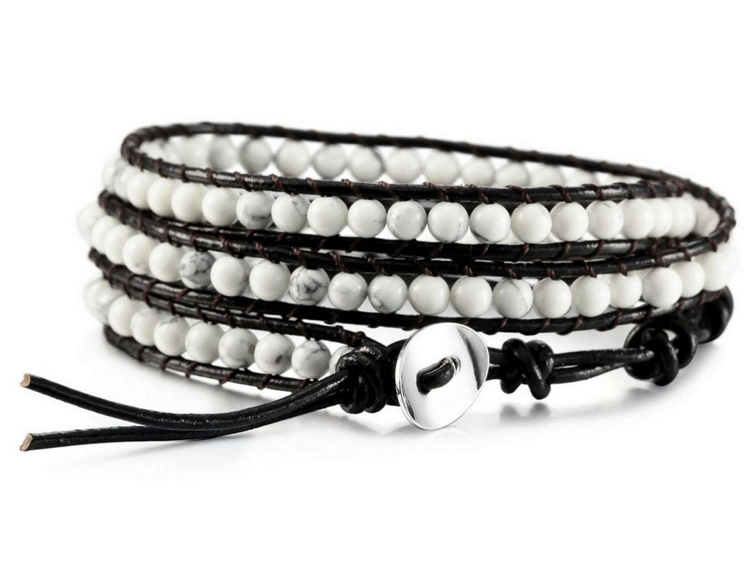 Bracelet wrap endurance en Howlite - Les énergies positives 