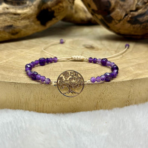 Bracelet zen arbre de vie en amethyste