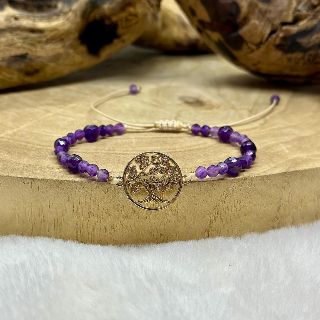 Bracelet zen arbre de vie en amethyste