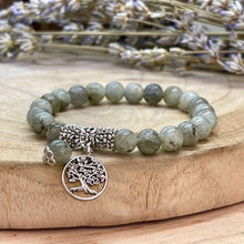 Charger l&#39;image dans la galerie, Bracelet arbre de vie en labradorite.