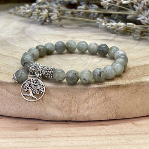 Bracelet arbre de vie en labradorite.