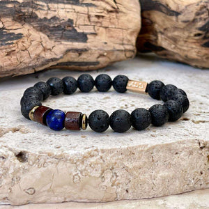 Bracelet magma couple en lapis lazuli