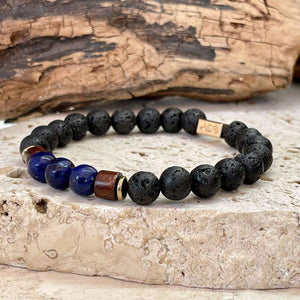 Bracelet magma couple en lapis lazuli