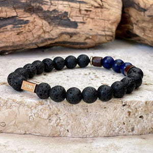 Bracelet magma couple en lapis lazuli