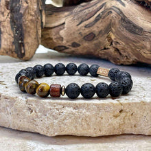 Charger l&#39;image dans la galerie, Bracelet Magma couple en oeil de tigre