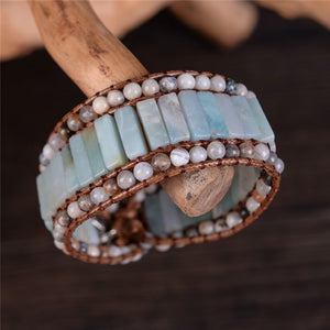 Bracelet manchette en amazonite - Les énergies positives 