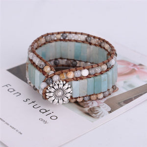 Bracelet manchette en amazonite - Les énergies positives 