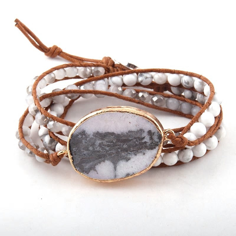 Bracelet harmonisation en howlite brut - Les énergies positives 