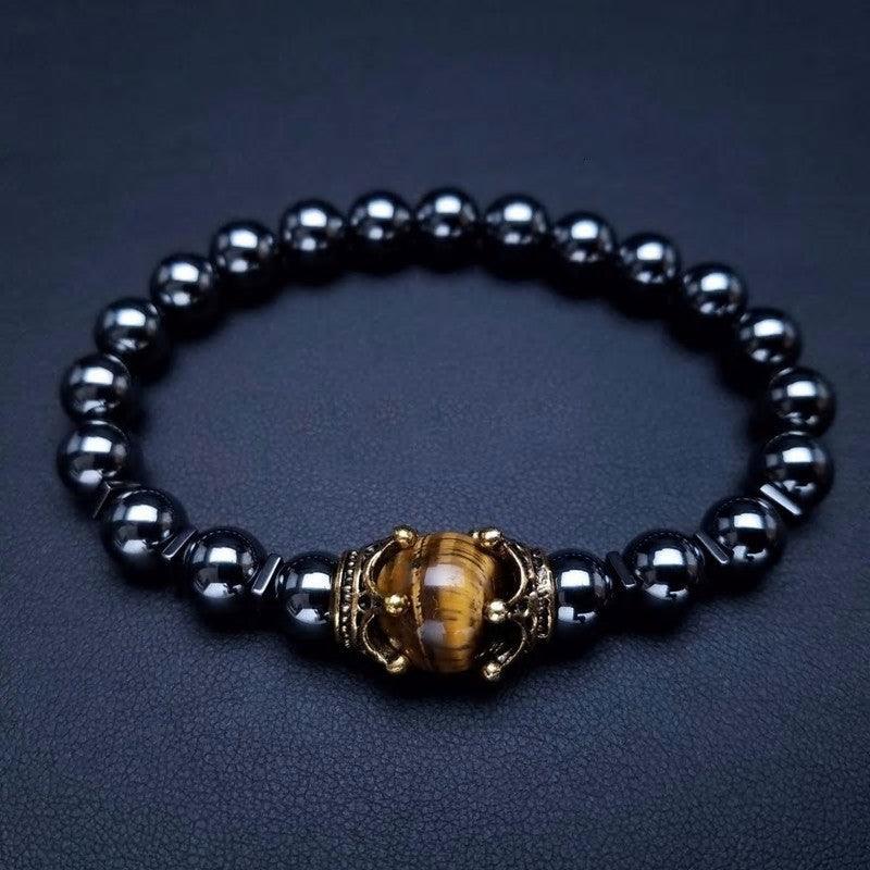 Bracelet force hématite et oeil de tigre.