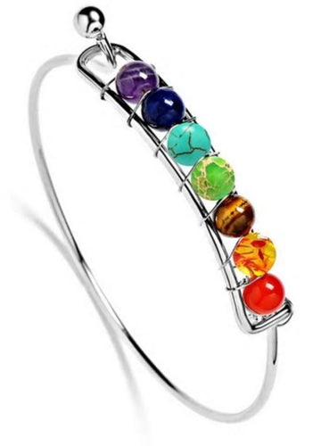 Bracelet manchette des 7 chakras - Les énergies positives 