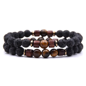 Bracelet Magma couple en oeil de tigre